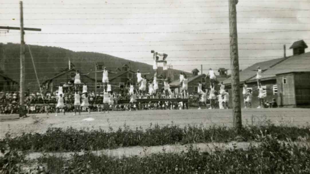 German prisoners of war put on a show at what is believed to be Camp 23 in Monteith, Ont.